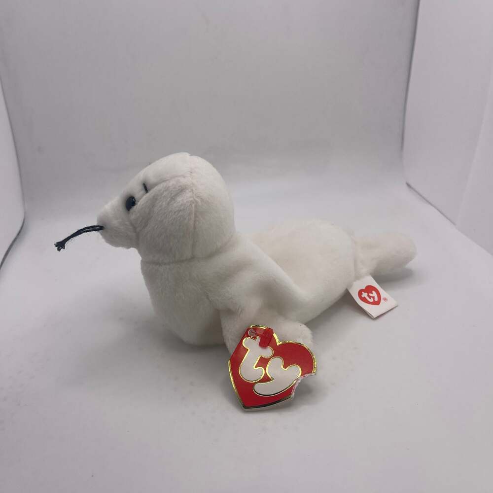 TY Beanie Baby Seamore the Seal, 1993, PVC Pellets 2 generations very rare